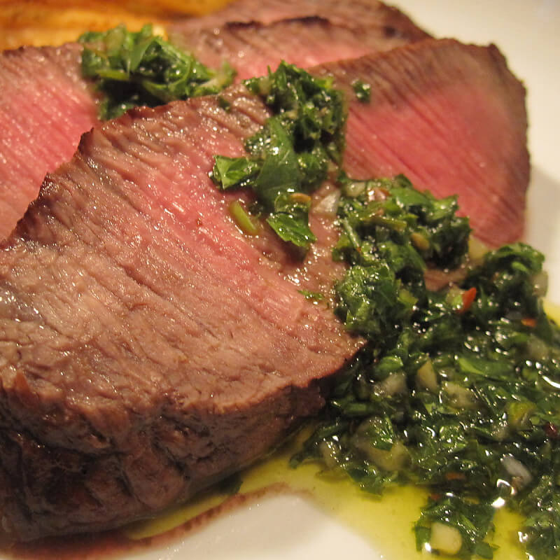 Grilled Flat Iron with Chimichurri