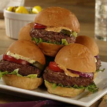 Honey-Mustard Dipped Steakburgers with Apple Relish Recipe