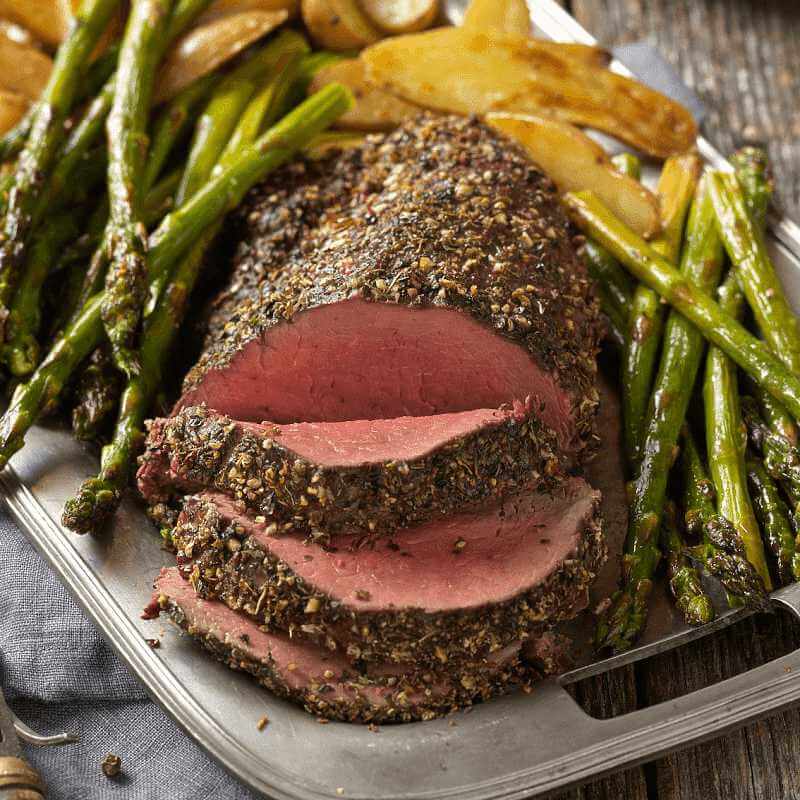 Pepper Herb-Crusted Beef Tenderloin