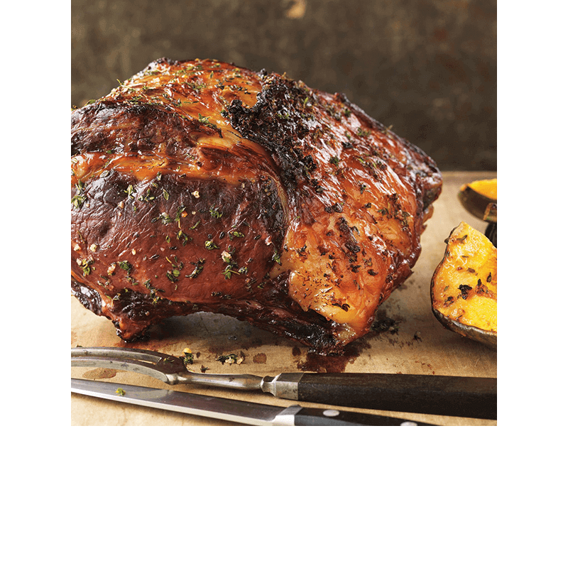 Maple-Glazed Rib Roast with Roasted Acorn Squash